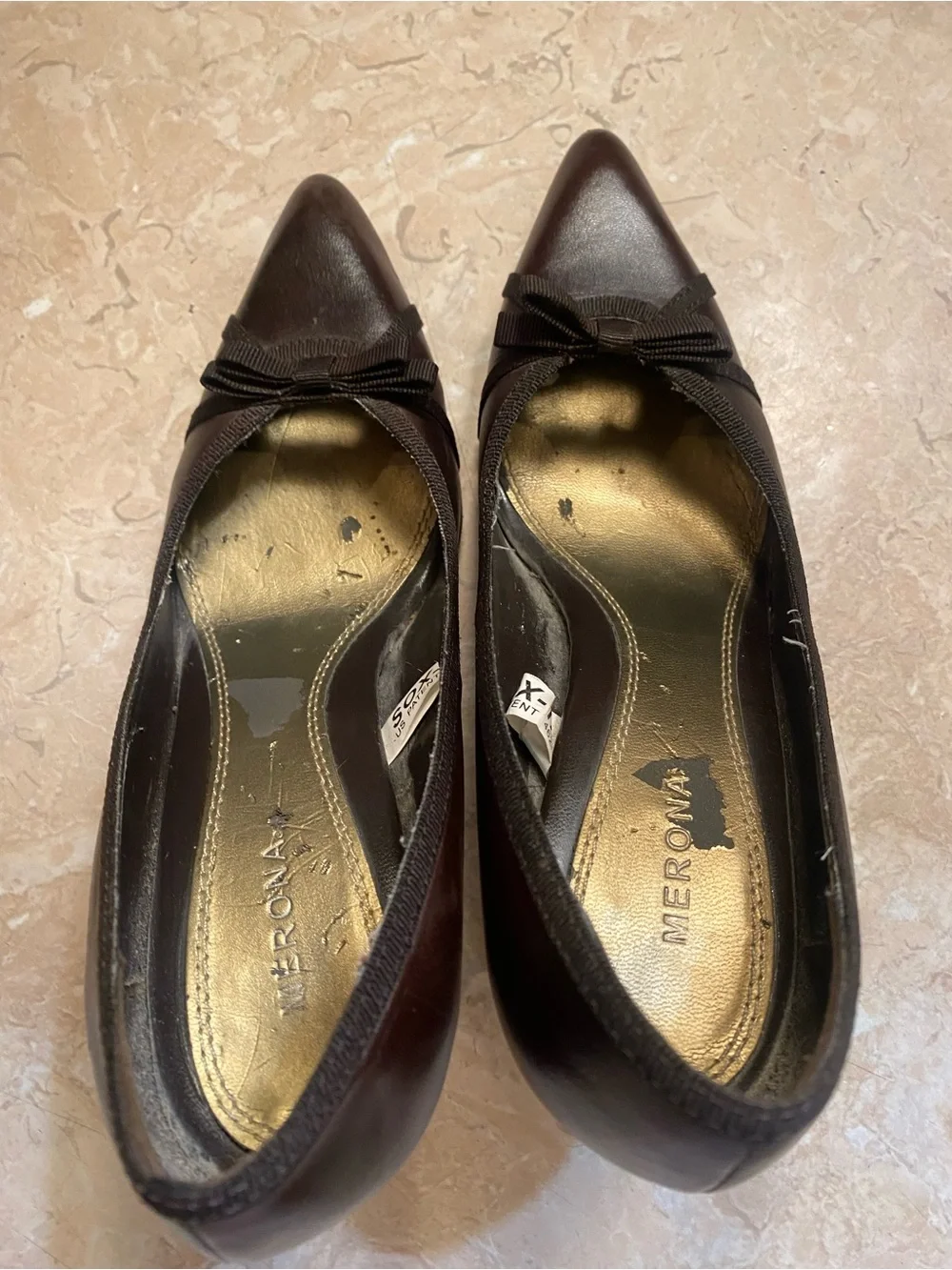 Merona Brown Pointed-Toe Bow Heels